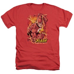 Justice League - Mens Flash Lightning Heather T-Shirt