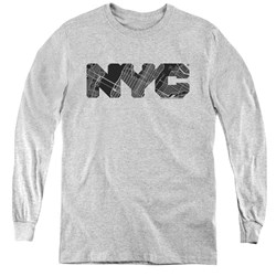 New York City - Youth Nyc Map Fill Long Sleeve T-Shirt