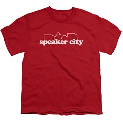 Old School - Big Boys Speaker City Logo T-Shirt In Red