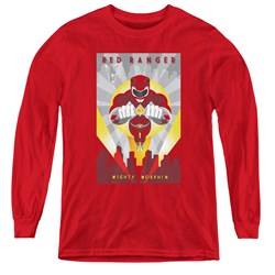 Power Rangers - Youth Red Deco Long Sleeve T-Shirt