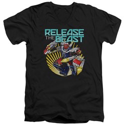 Power Rangers - Mens Beast Release V-Neck T-Shirt