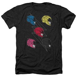 Power Rangers - Mens Line Helmets Heather T-Shirt