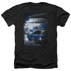 Power Rangers - Mens Blue Zord Poster Heather T-Shirt