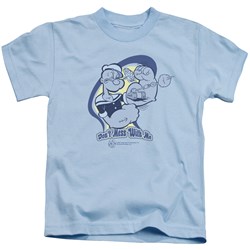 Popeye - Don't Mess With Me Little Boys T-Shirt In Carolina Blue