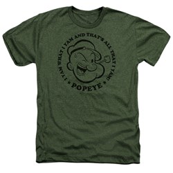 Popeye - Mens I Yam T-Shirt In Military Green
