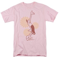 Popeye - Daisies Adult T-Shirt In Pink
