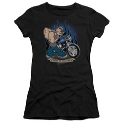 Popeye - Biker Popeye Juniors T-Shirt In Black