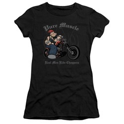 Popeye - Pure Muscle Juniors T-Shirt In Black