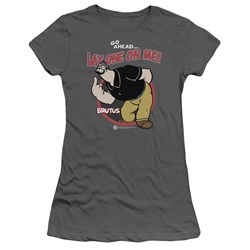 Popeye - Lay One On Me Juniors T-Shirt In Charcoal