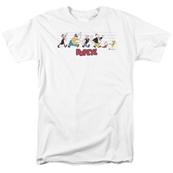 Popeye - The Usual Suspects Adult T-Shirt In White