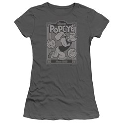 Popeye - Classic Popeye Juniors T-Shirt In Charcoal