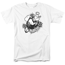 Popeye - Stars And Anchor Adult T-Shirt In White