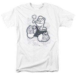 Popeye - Tattooed Adult T-Shirt In White