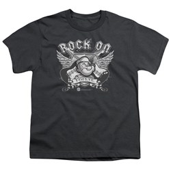 Popeye - Rock On Big Boys T-Shirt In Charcoal