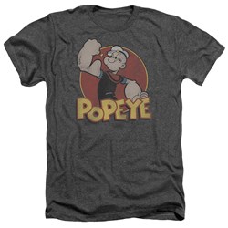 Popeye - Mens Retro Ring T-Shirt In Charcoal