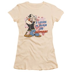 Popeye - Sailor Love Juniors T-Shirt In Cream