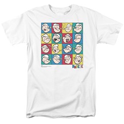 Popeye - Popeye Color Block Adult T-Shirt In White