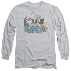 Popeye - Mens The Gang Long Sleeve Shirt In Silver