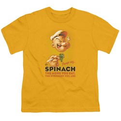 Popeye - Spinach Retro Big Boys T-Shirt In Gold