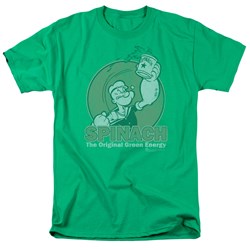 Popeye - Green Energy Adult T-Shirt In Kelly Green