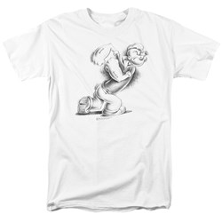 Popeye - Here Comes Trouble Adult T-Shirt In White