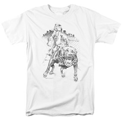 Popeye - Walking The Dog Adult T-Shirt In White
