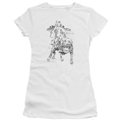 Popeye - Walking The Dog Juniors T-Shirt In White