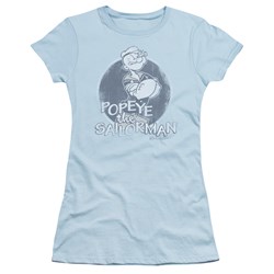Popeye - Original Sailorman Juniors T-Shirt In Light Blue