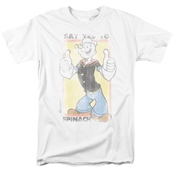 Popeye - Say Yes To Spinach Adult T-Shirt In White
