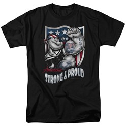 Popeye - Strong & Proud Adult T-Shirt In Black