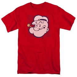 Popeye - Mens Head T-Shirt In Red