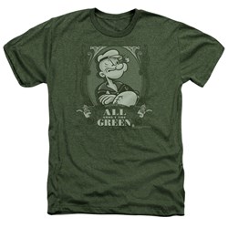 Popeye - Mens All About The Green T-Shirt In Military Green