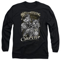 Popeye - Mens Only The Strong Long Sleeve Shirt In Black