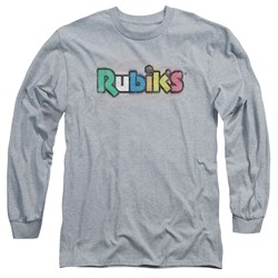 Rubik's Cube - Mens Old School Print Long Sleeve T-Shirt