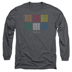 Rubik's Cube - Mens Minimal Squares Long Sleeve T-Shirt