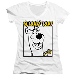 Scooby-Doo - Juniors Scooby Square V-Neck T-Shirt