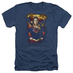 SuperGirl - Mens Standing Symbol Heather T-Shirt