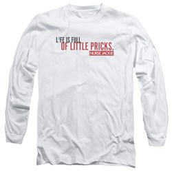 Nurse Jackie - Mens Life Is Full Long Sleeve Shirt In White