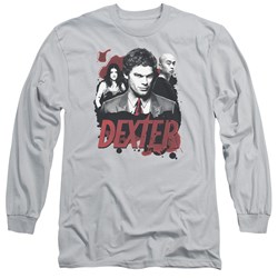 Dexter - Mens Bloody Trio Long Sleeve Shirt In Silver