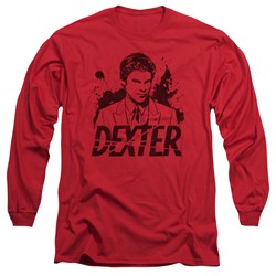 Dexter - Mens Splatter Dex Long Sleeve Shirt In Red
