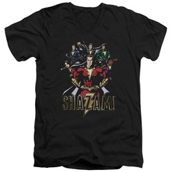 Shazam Movie - Mens Group Of Heroes V-Neck T-Shirt