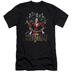 Shazam Movie - Mens Group Of Heroes Premium Slim Fit T-Shirt