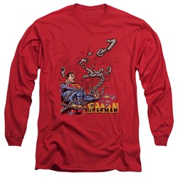 Superman - Mens Breaking Chains Long Sleeve Shirt In Red