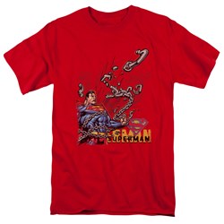 Superman - Breaking Chains Adult T-Shirt In Red