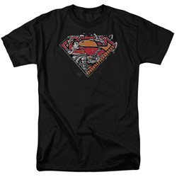 Superman - Breaking Chain Logo Adult T-Shirt In Black