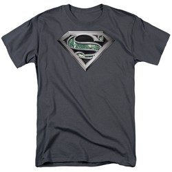 Superman - Circuitry Logo Adult T-Shirt In Charcoal