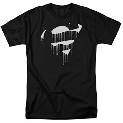 Superman - Dripping Shield Adult T-Shirt In Black