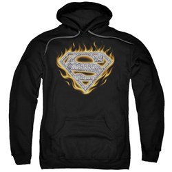 Superman - Mens Steel Fire Shield Hoodie