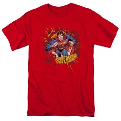 Superman - Sorry About The Wall Adult T-Shirt In Red