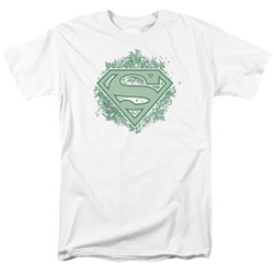 Superman - Ornate Shield Adult T-Shirt In White